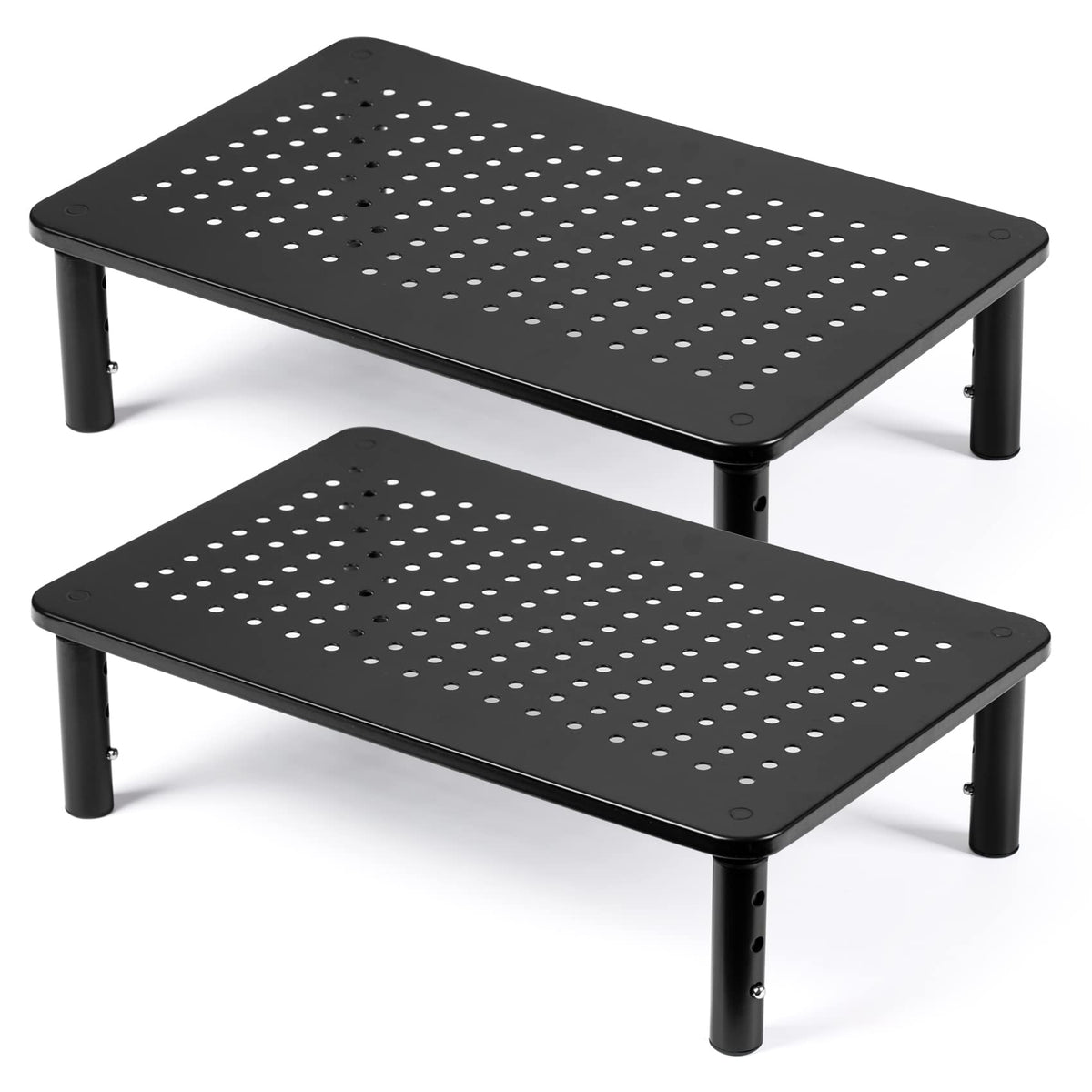 DOLALIKE 2 Pack Desktop Riser, 3 Height Adjustable Monitor stands for 2 Monitors, PC, Computer