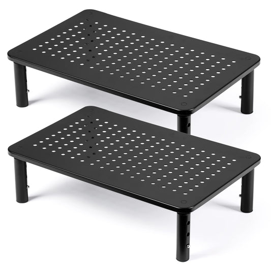 DOLALIKE 2 Pack Desktop Riser, 3 Height Adjustable Monitor stands for 2 Monitors, PC, Computer