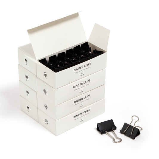 U Brands Binder Clips, 96-Count, 1-1/4 Inch, Medium Paper Clamps, Black