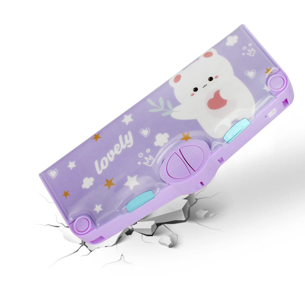 Minache Multifunction Pencil Case Pencil Box with 2 Compartments Cartoon Pattern Stationery Set