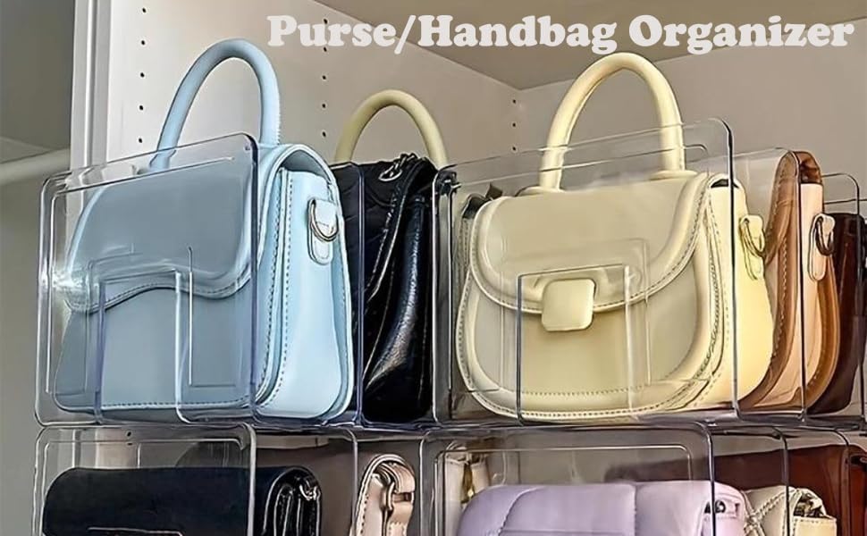 4 Pack Clear Acrylic File Organizer, Purse Organizer, File Sorter Desktop File Folder Organizer for