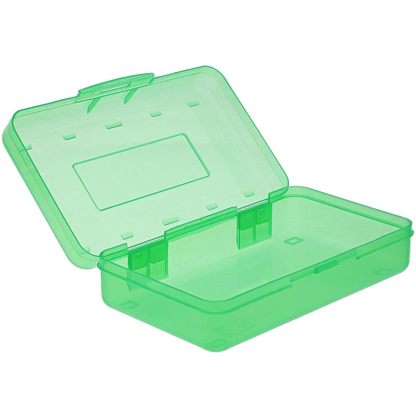 Juvale 4-Pack Large Capacity Plastic Pencil Boxes for Student School Pens, Markers, Crayons