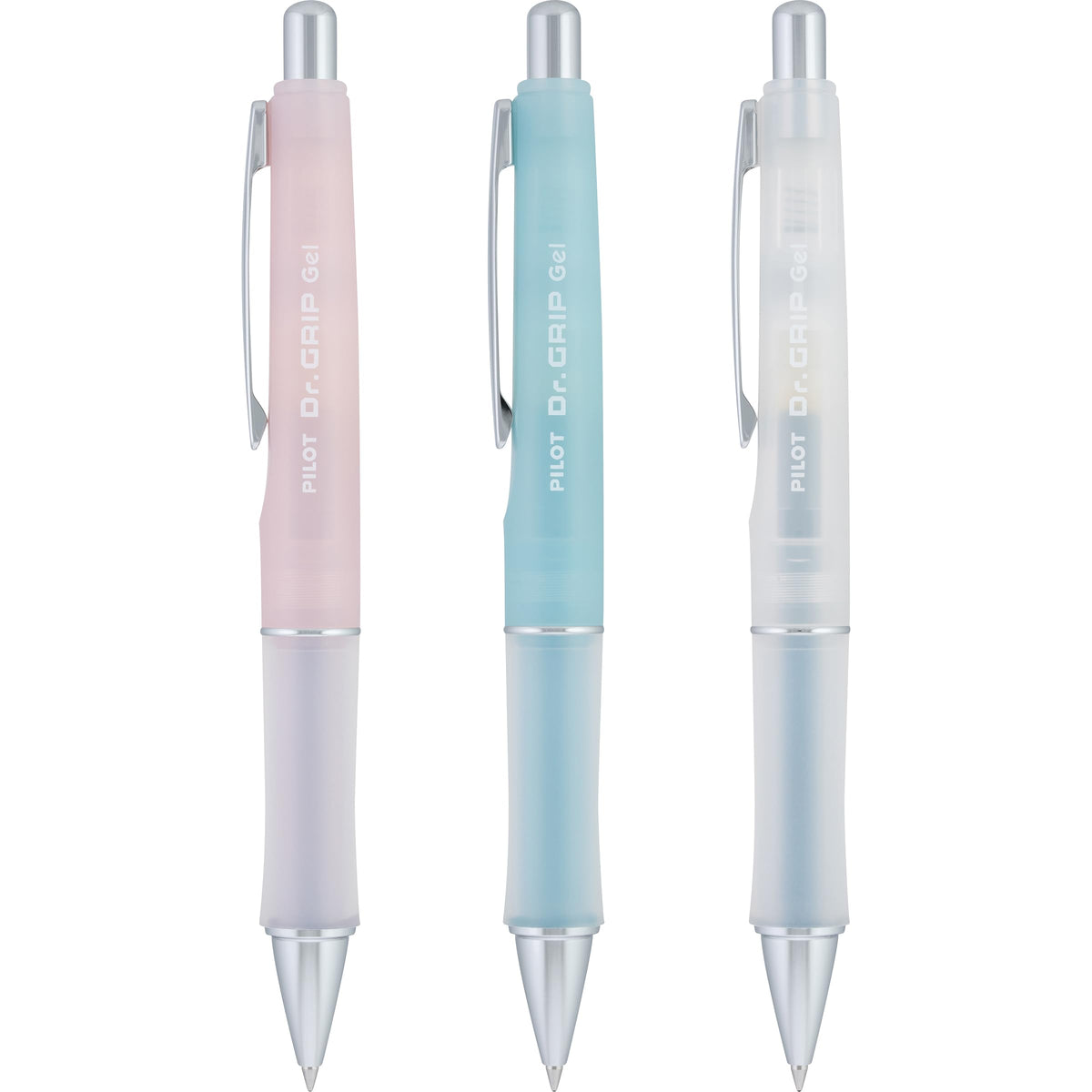 PILOT Dr. Grip Serenity Gel Pens, Fine Point 0.7mm, Black Ink, 3-Pack