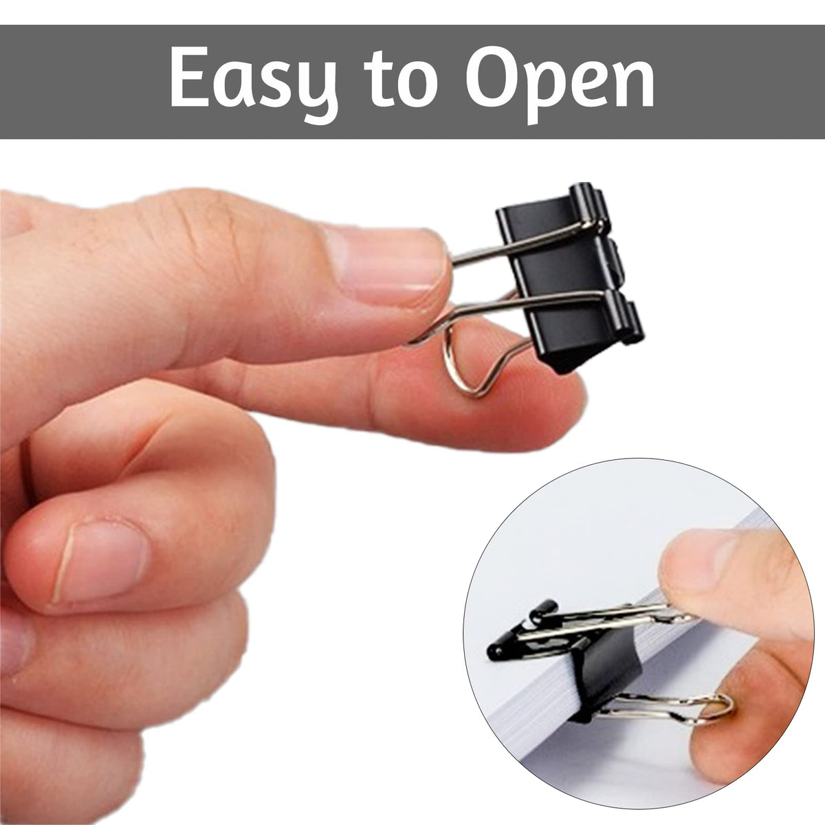 OWLKELA 120 Pack Binder Clips, 0.75 Inch, Black