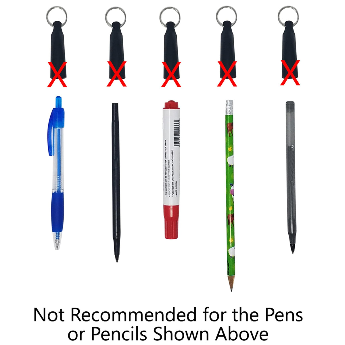 Specialist ID 5 Pack Custom Logo Retractable Pen Reel with Dome Label - Heavy Duty Personalized