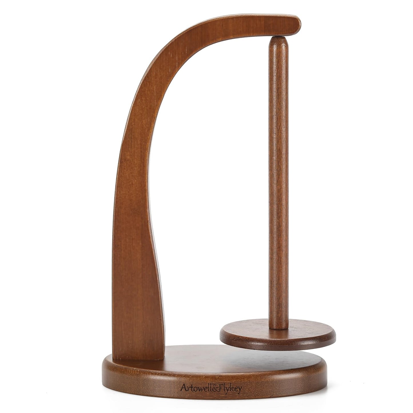 Yarn Holder for Crocheting with Magnetic Yarn Spinner-Dark Brown-Enlarged