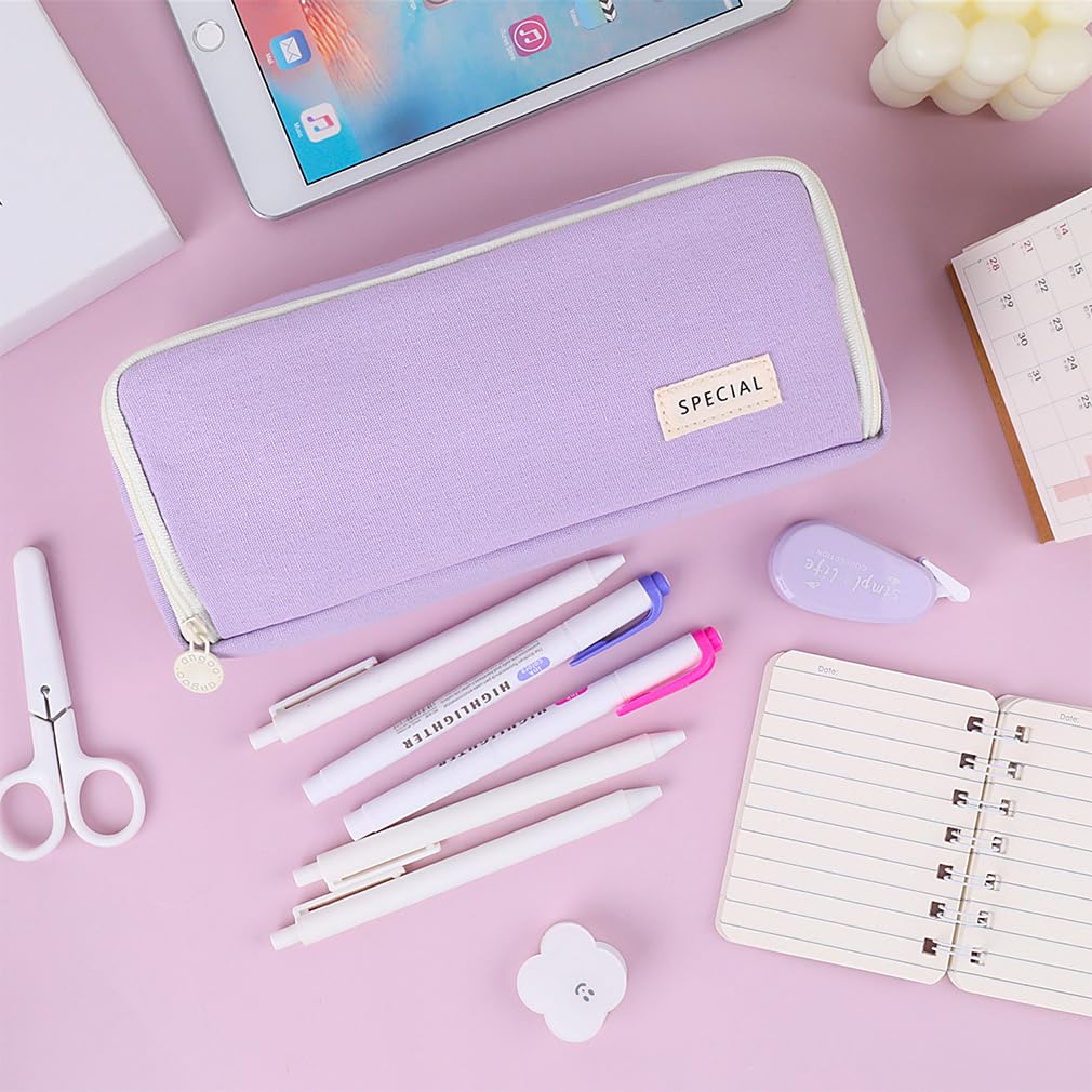 iSuperb 3 Compartments Pencil Case Big Capacity Pencil Pouch Oxford Pen Bag Holder Stationery