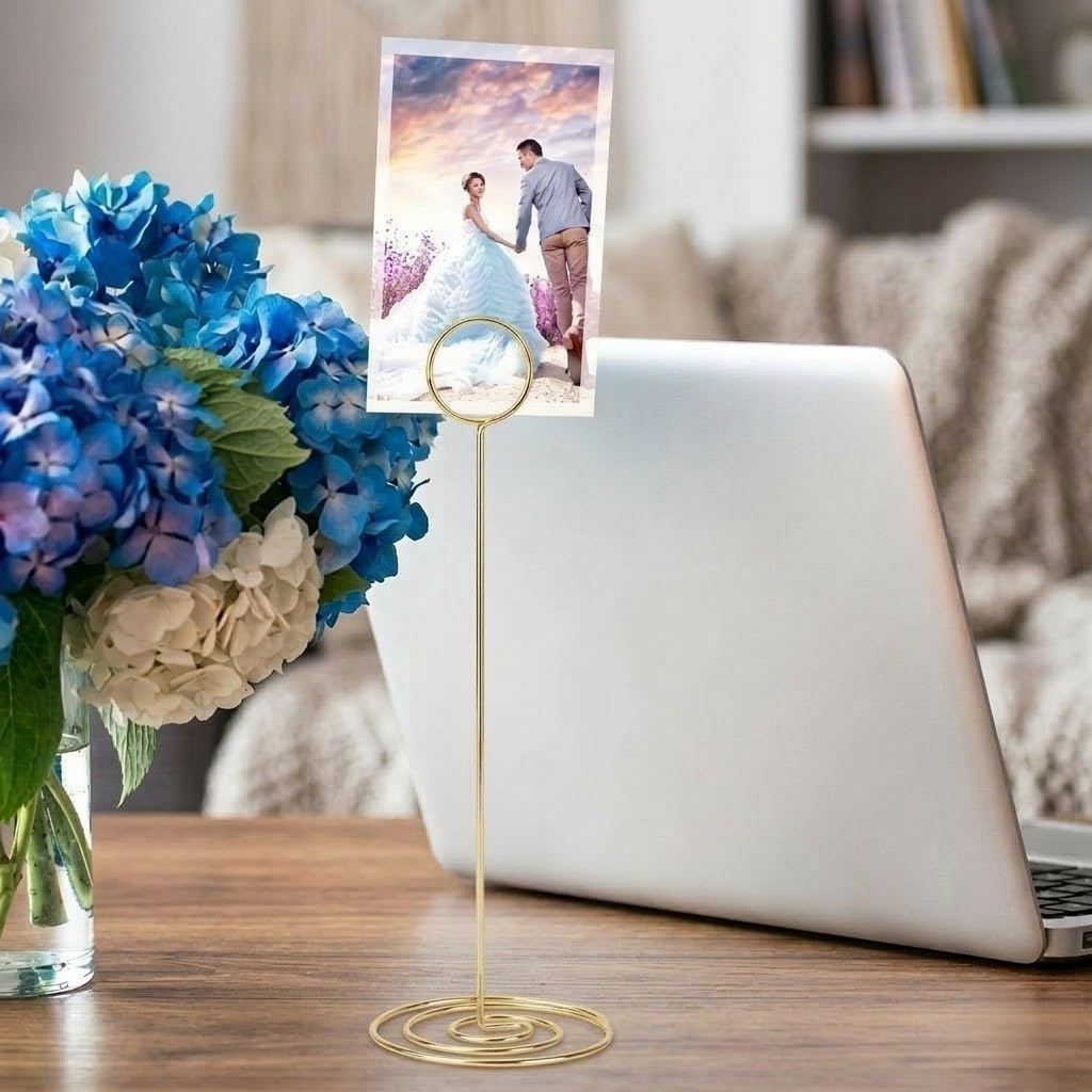 Radezon 20 Pack 8.75 inch Tall Table Number Holders Place Card Holder Table Picture Holder Wire