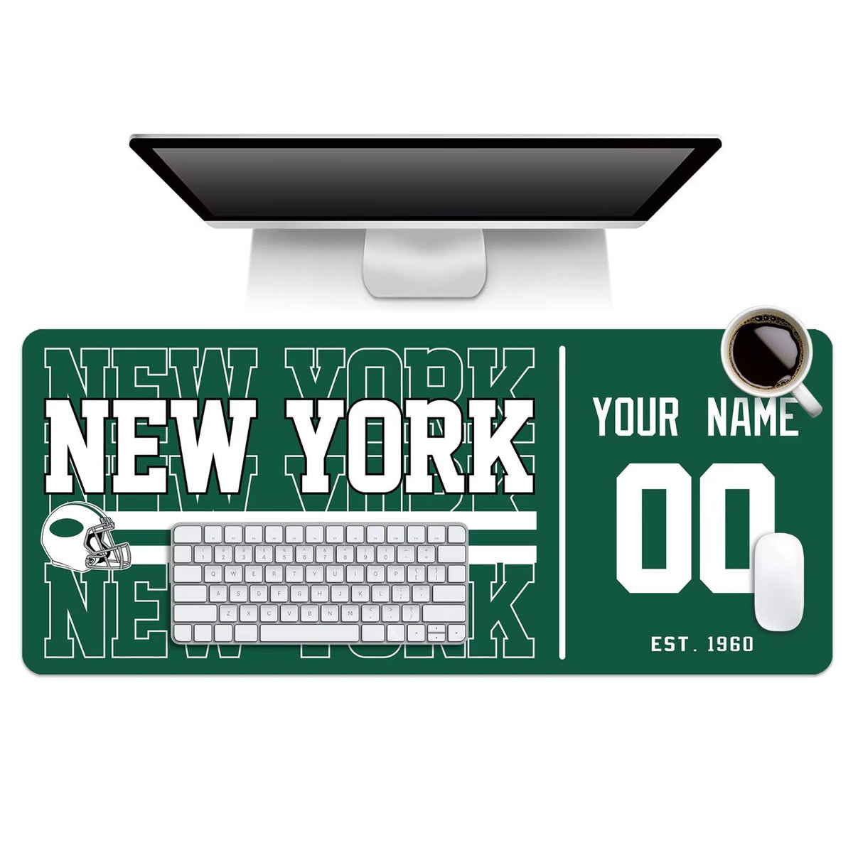 ANTKING New York J Mouse Pad Custom Name and Number Desk Pad for Men Women Youth Gifts
