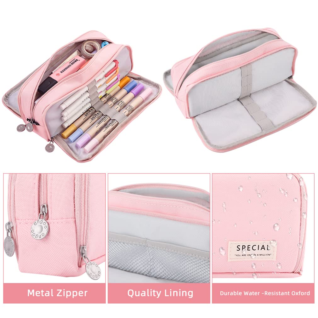 iSuperb Large Pencil Case 3 Compartments Pencil Pouch Big Capacity Pencil Bag for Kids Teen Girls