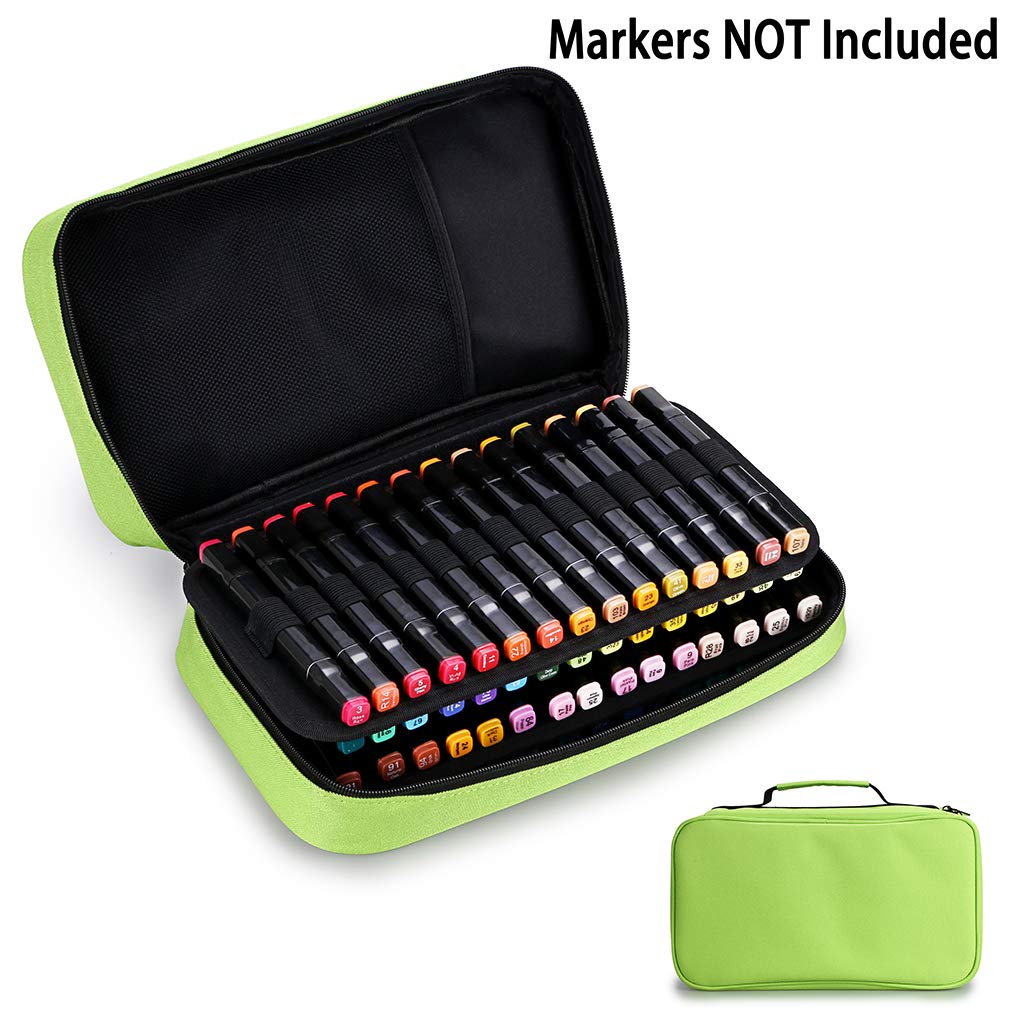 BTSKY Art Marker Carrying Case Lipstick Organizer-60 Slots Canvas Zippered