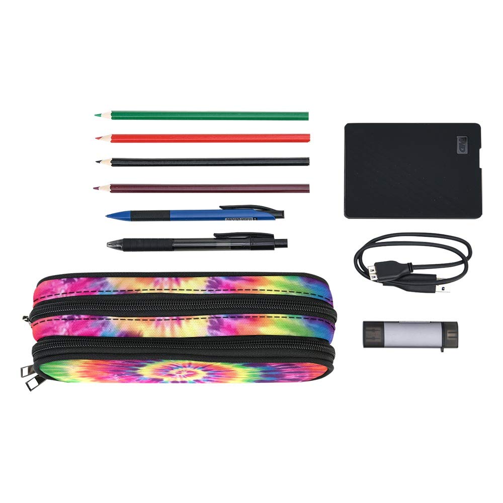 ANANGTEE Colored Tie Dye Pencil Case for Boys Teen Girls Kids 10 In