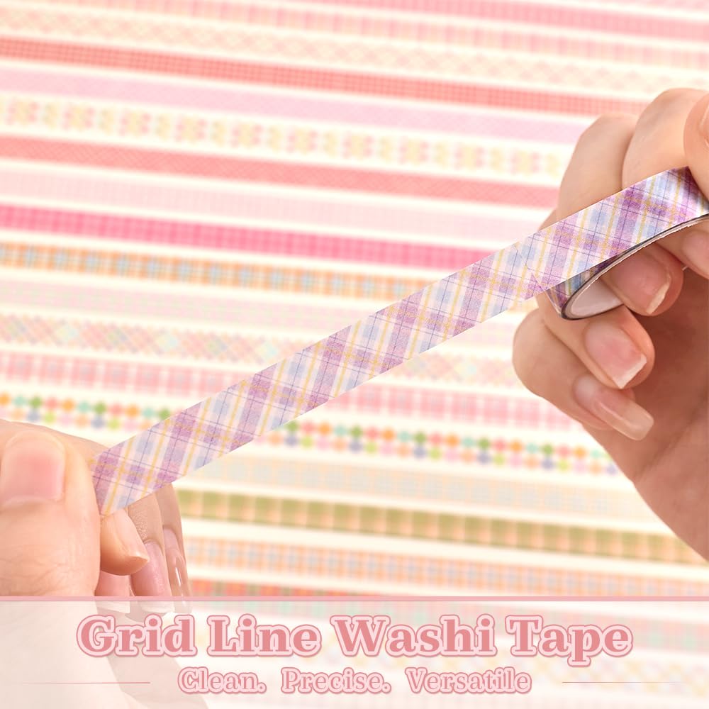 icceemee 60 Rolls Cross line Theme Washi Tape Set, Writable Decorative Tapes for Scrapbooking, Junk