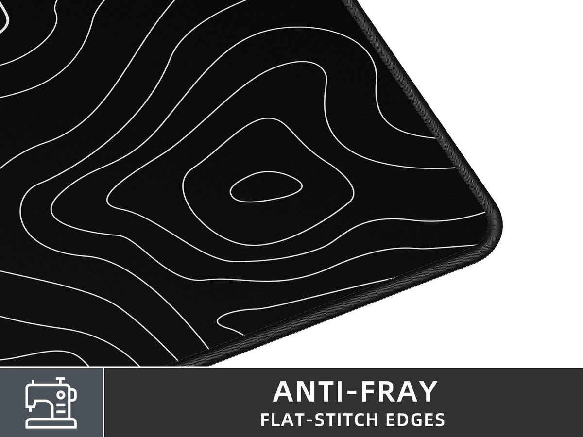 Rinaze Extra Large Gaming Mouse Pad with Black Topographic, XXL Mousepad, Big Mouse Mat Desk Pad