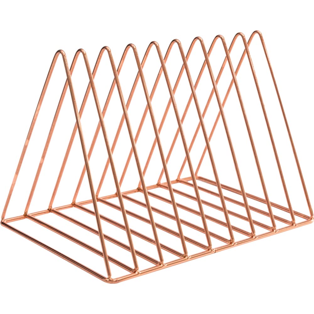 Sooyee 2 Pack Rose Gold Magazine Holder, 9 Slot Desktop File Sorter