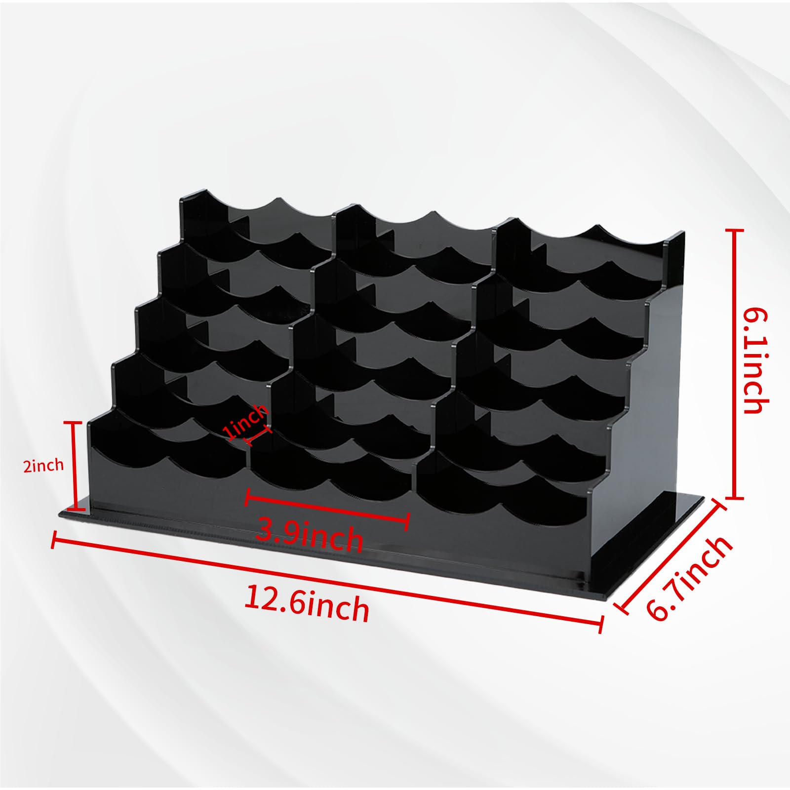 Vevitts Business Acrylic Card Holder Display for Desk, 15 Slots 5 Tiers Multiple-Black Acrylic