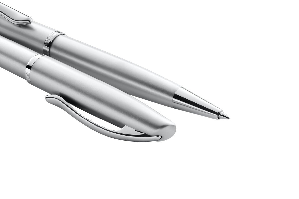 Pelikan Jazz Noble Elegance Ballpoint Pen Silver Metal Ballpoint Pen Refillable Elegant Writing