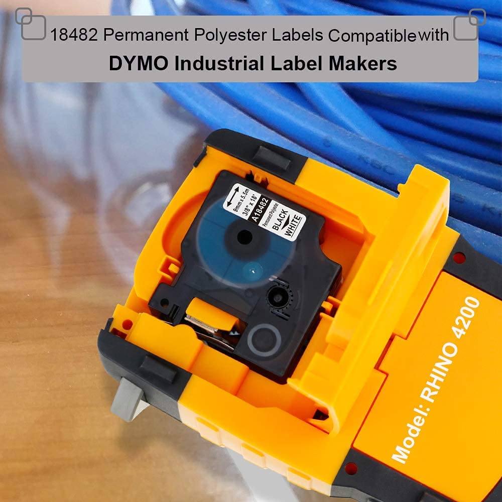 Aonomi Rhino 18482 a18482 Labels Replace for DYMO 18482 3/8" 9mm