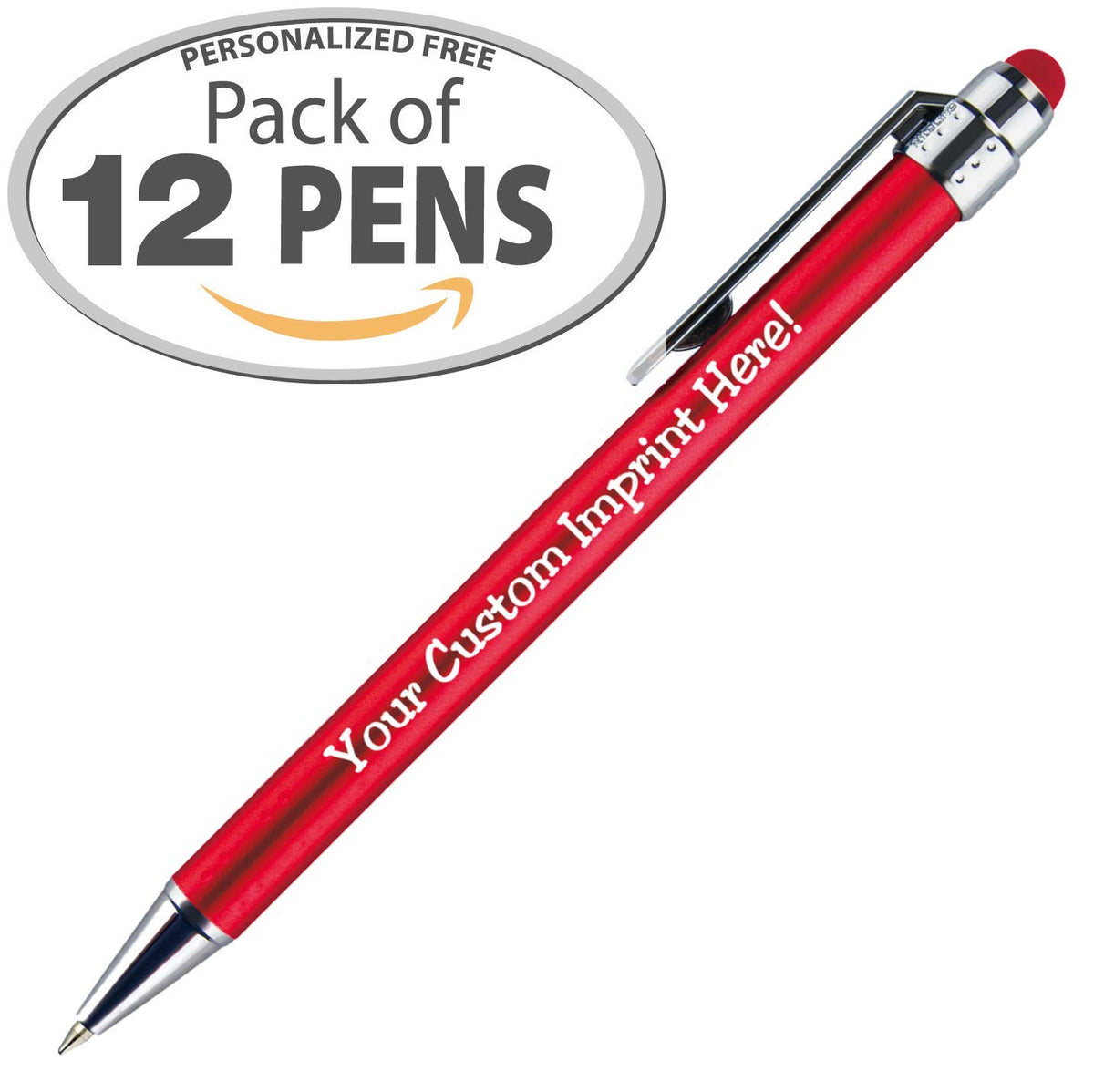 Personalized Pens with Stylus Tip -Bright Vibes- Click action - Custom - Black writing - Printed
