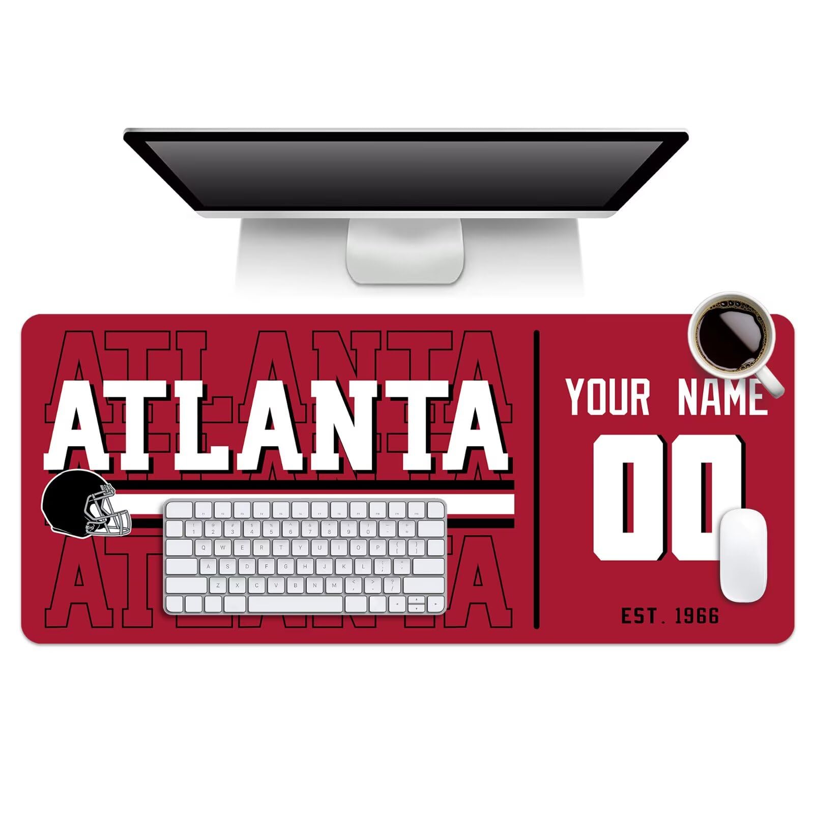ANTKING Atlanta Mouse Pad Custom Name and Number Desk Pad for Men Women Youth Gifts