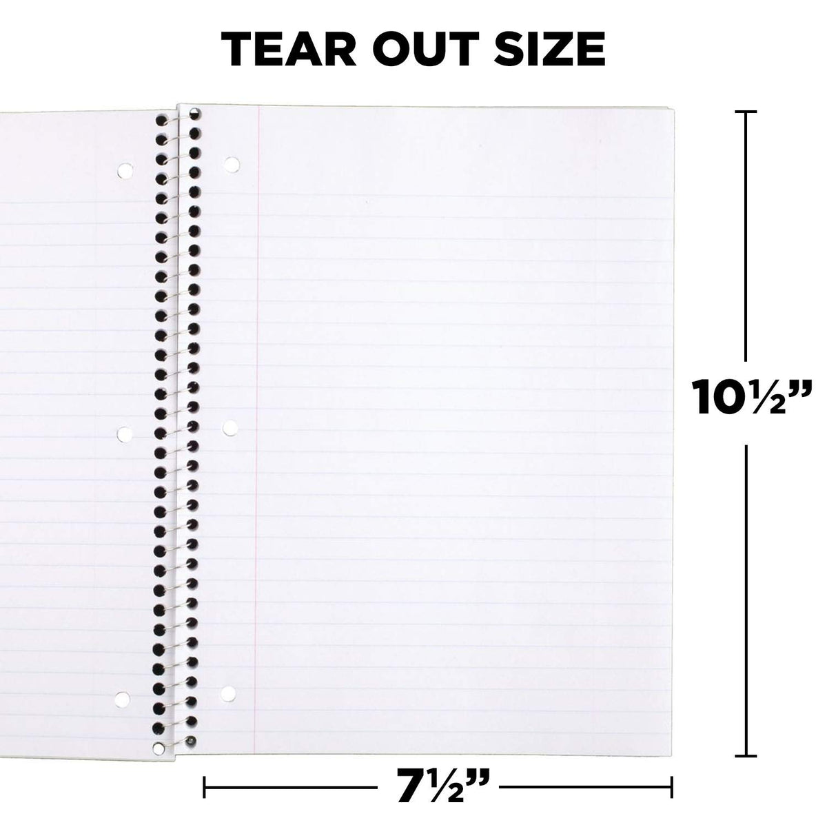 Mead Spiral Notebooks, 1 Subject, Wide Ruled Paper, 70 Sheets, 10-1/2 x 7-1/2 inches, Blue, 4 Pack