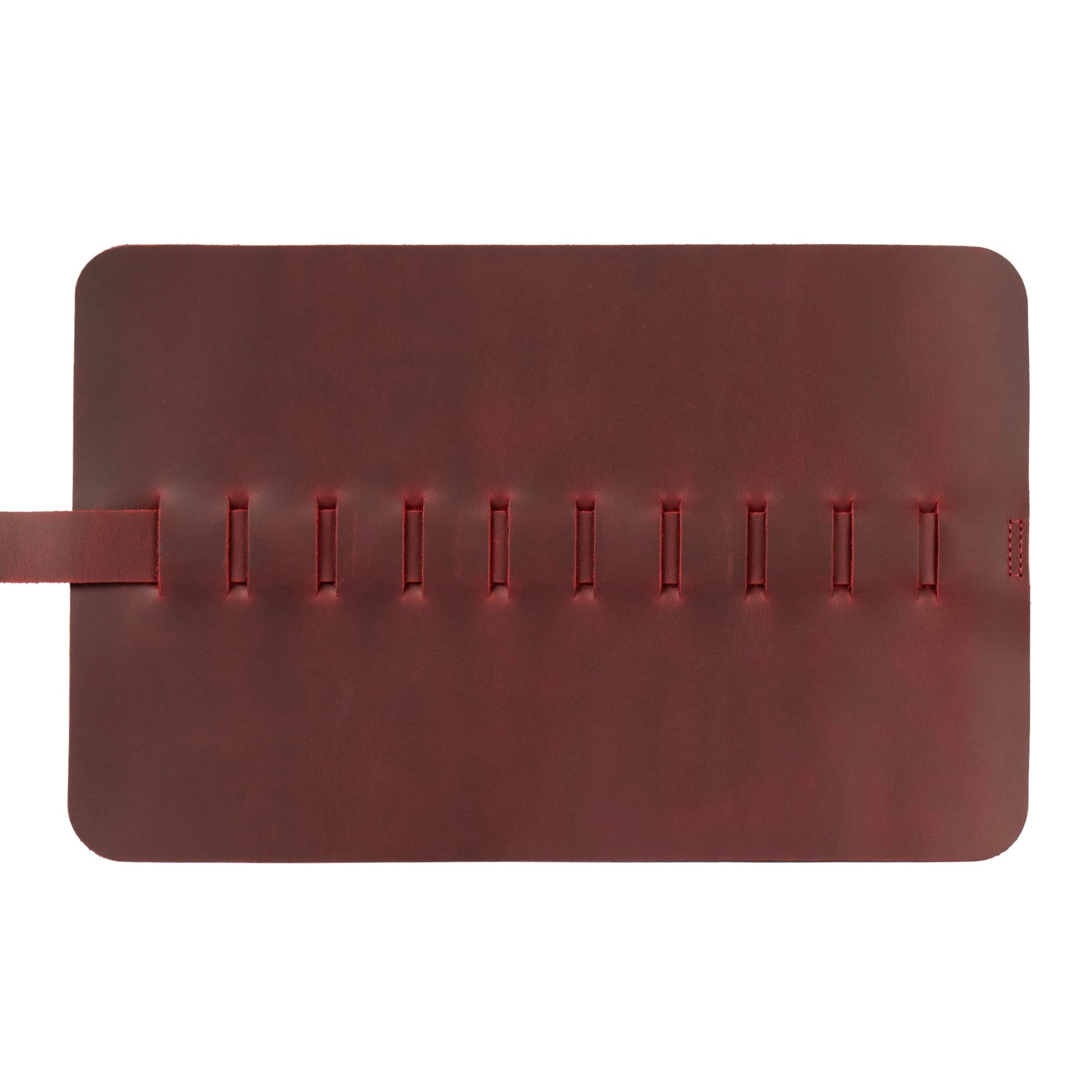 Londo Genuine Leather Retro Pen and Pencil Case - Metal Snap Fastener, Pencil Pouch Stationery Bag