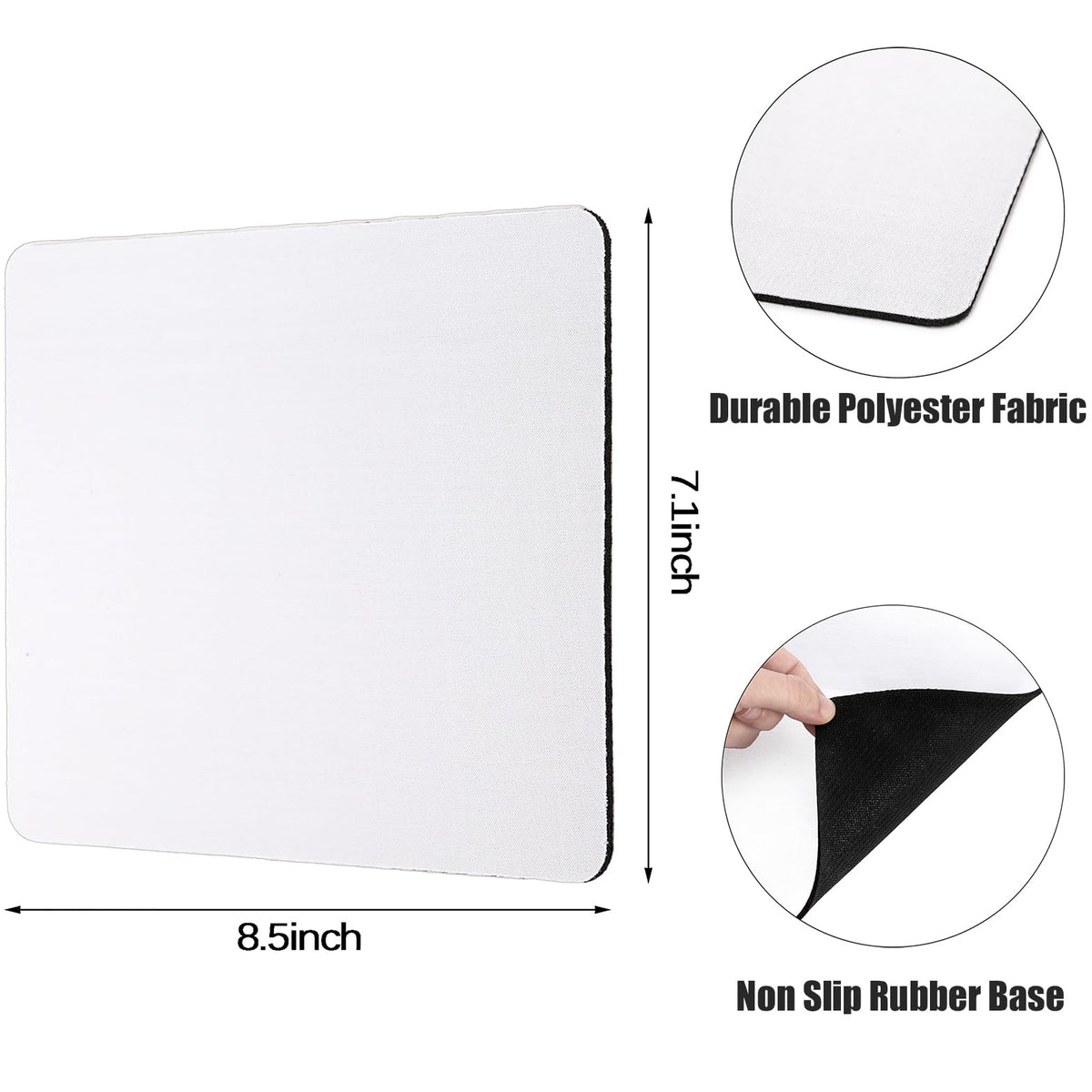 Nicunom 40 Pcs Sublimation Mouse Pad Blanks, Heat Press Printing Crafts Mousepads 3mm Thick DIY