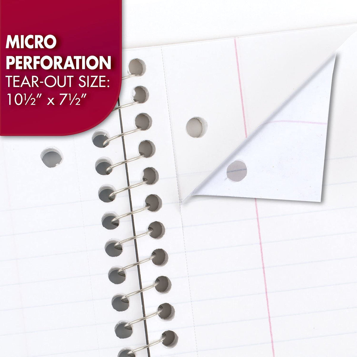 Mead Spiral Notebook, 24 Pack, 1 Subject, Wide Ruled Paper, 7-1/2" x 10-1/2", 70 Sheets per
