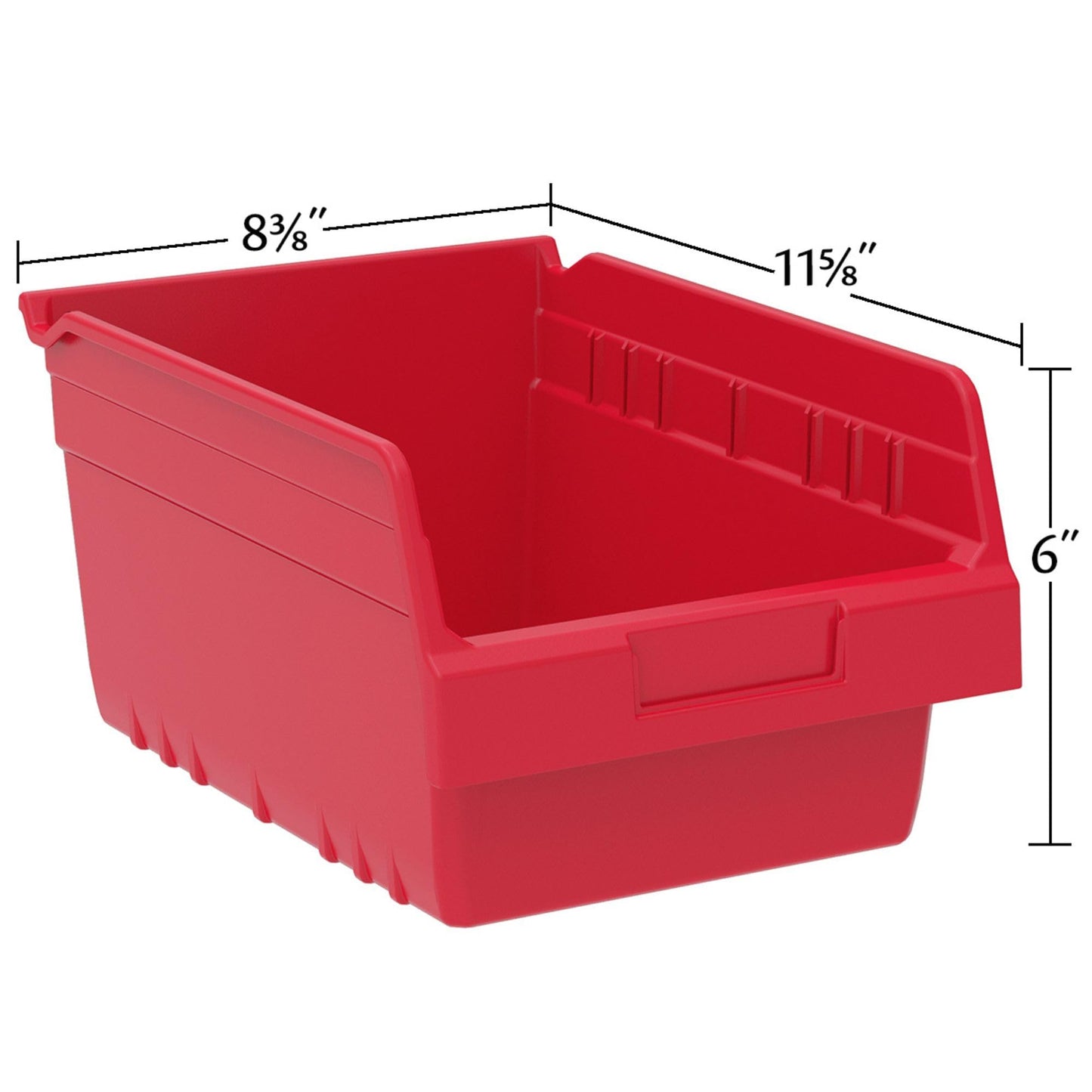 Akro-Mils 30080 Plastic Nesting ShelfMax Storage Bin Box, (12-Inch x 8-Inch x 6-Inch), Clear