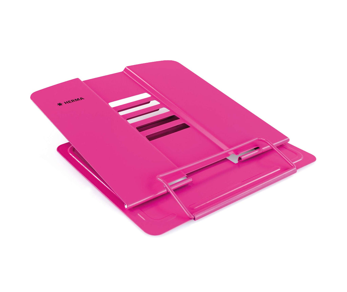 HERMA Metal Book Stand (19.8 x 22.2 x 3.3 cm Folded) Adjustable Anti-Slip Cookbook Holder for