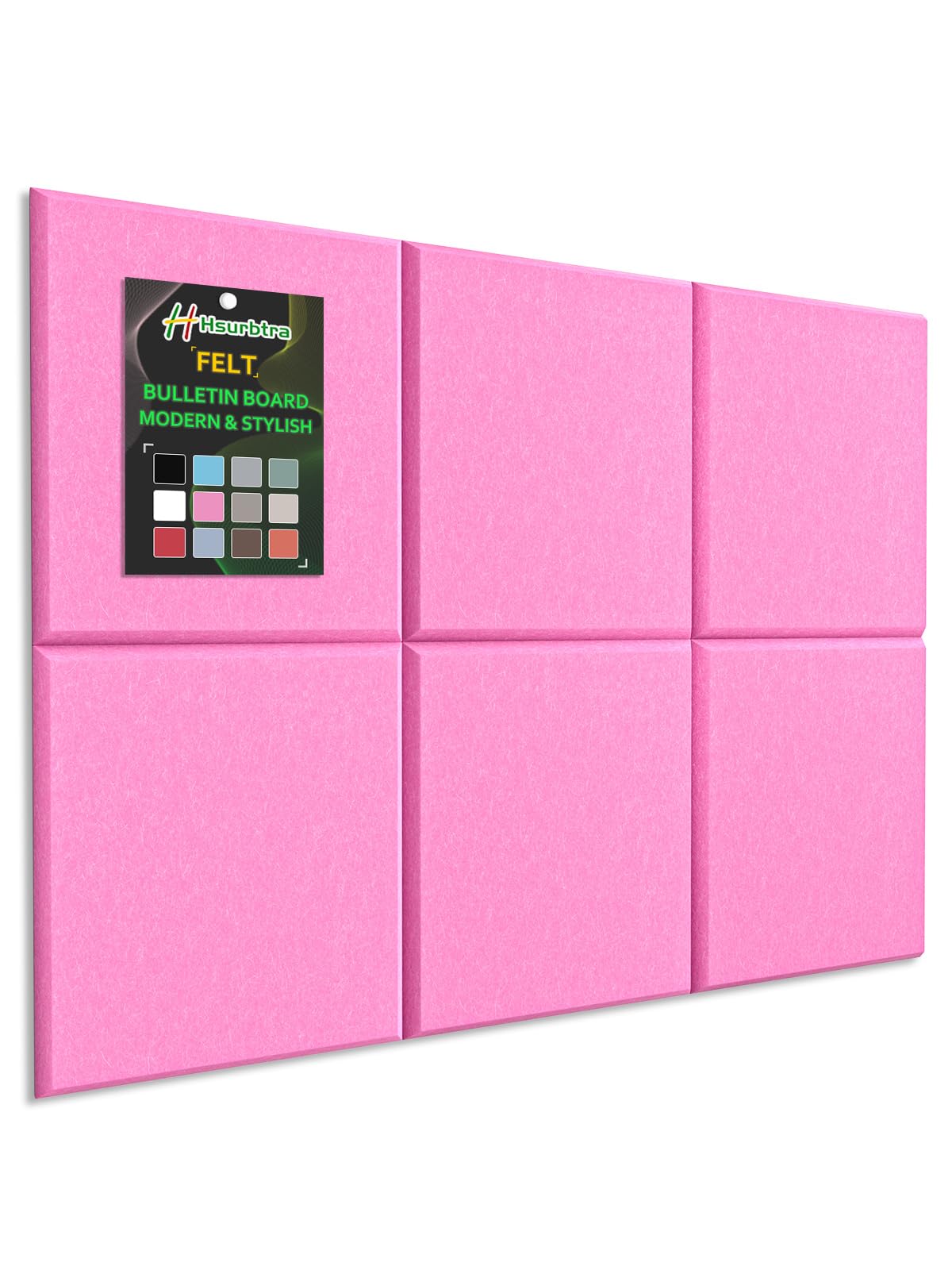 Hsurbtra Cork Board for Wall 24 x 18 Inch, 6 Pack Felt Bulletin Notice Board with Pushpins for