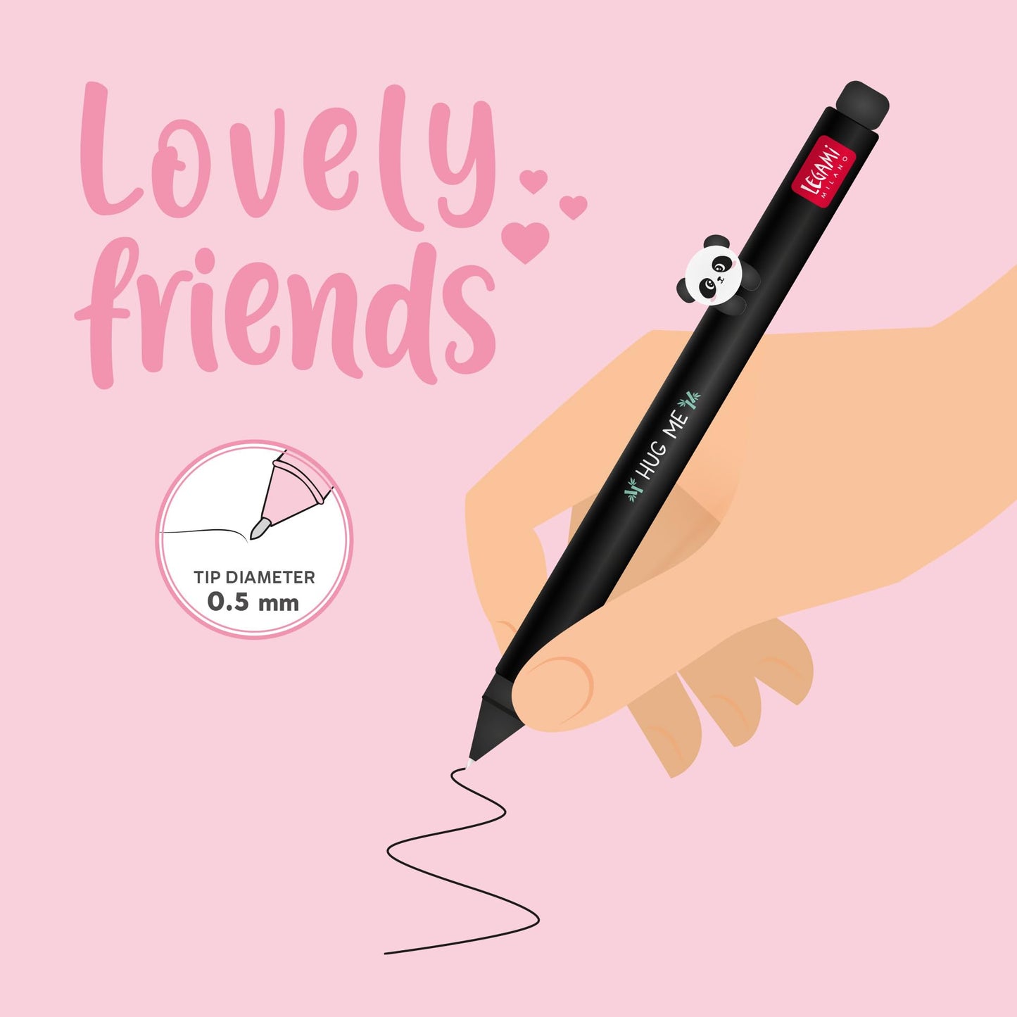 LEGAMI - Set of 5 Lovely Friends, Panda, Kitty, Teddy Bear, Ladybug, Llama