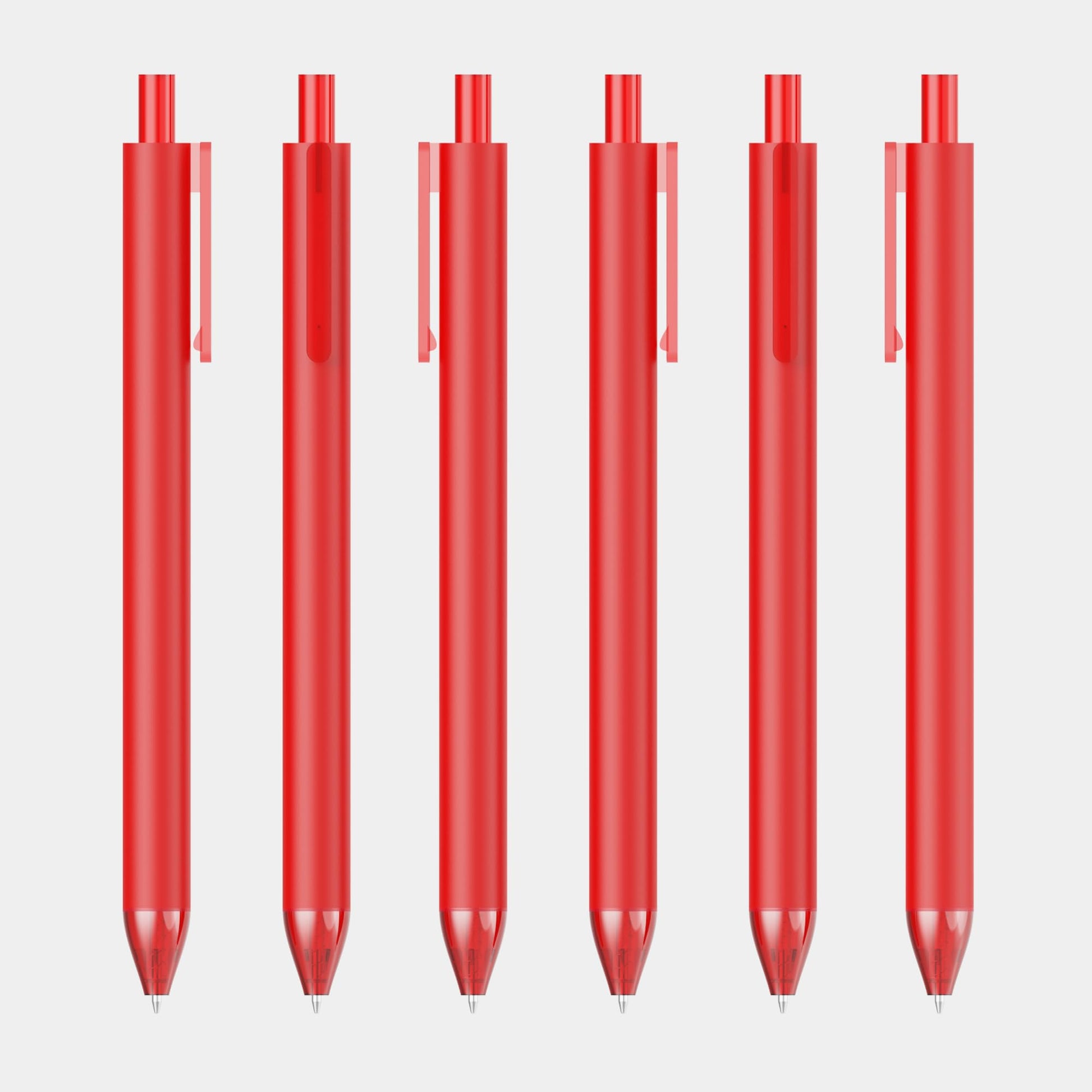 deegtran Pens Bulk, 50 Pack Smooth Red Ink Ballpoint Pens, Wholesale Retractable Pens, No Bleed