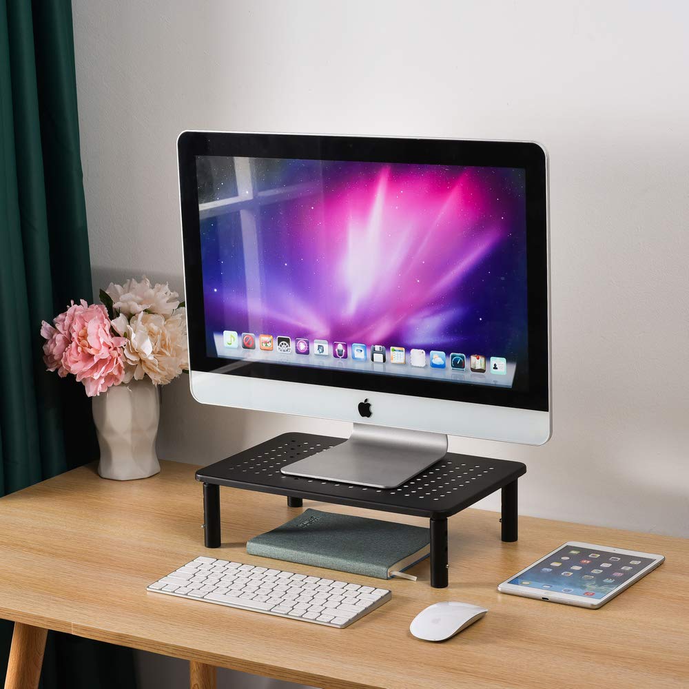 2 Pack Monitor Stand Rise 3 Height Adjustable,Computer, iMac, Pc, Printer, Desktop Ergonomic Metal