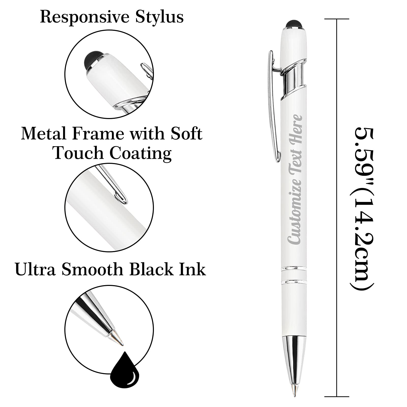 Up to 500 Personalized Pens Bulk Custom Ballpoint Pens with Business Name Message Logo, Customized