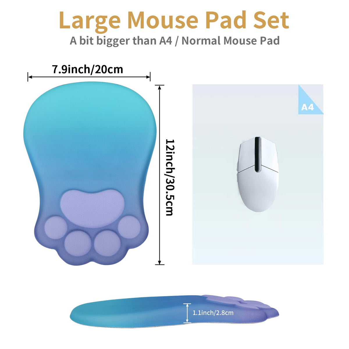 L-SPOUTTO Ergonomic Mouse Pad with Wrist Rest,Cute Mouse Pad Wrist Support