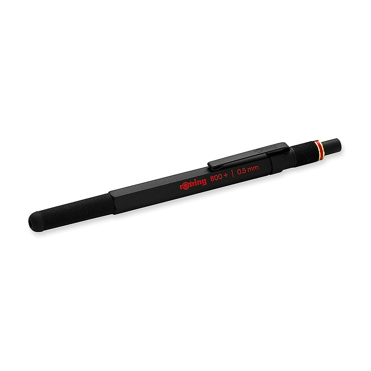 rOtring 800+ Mechanical Pencil and Touchscreen Stylus, Twist-to-Retract, HB 0.5 mm, Black Metal