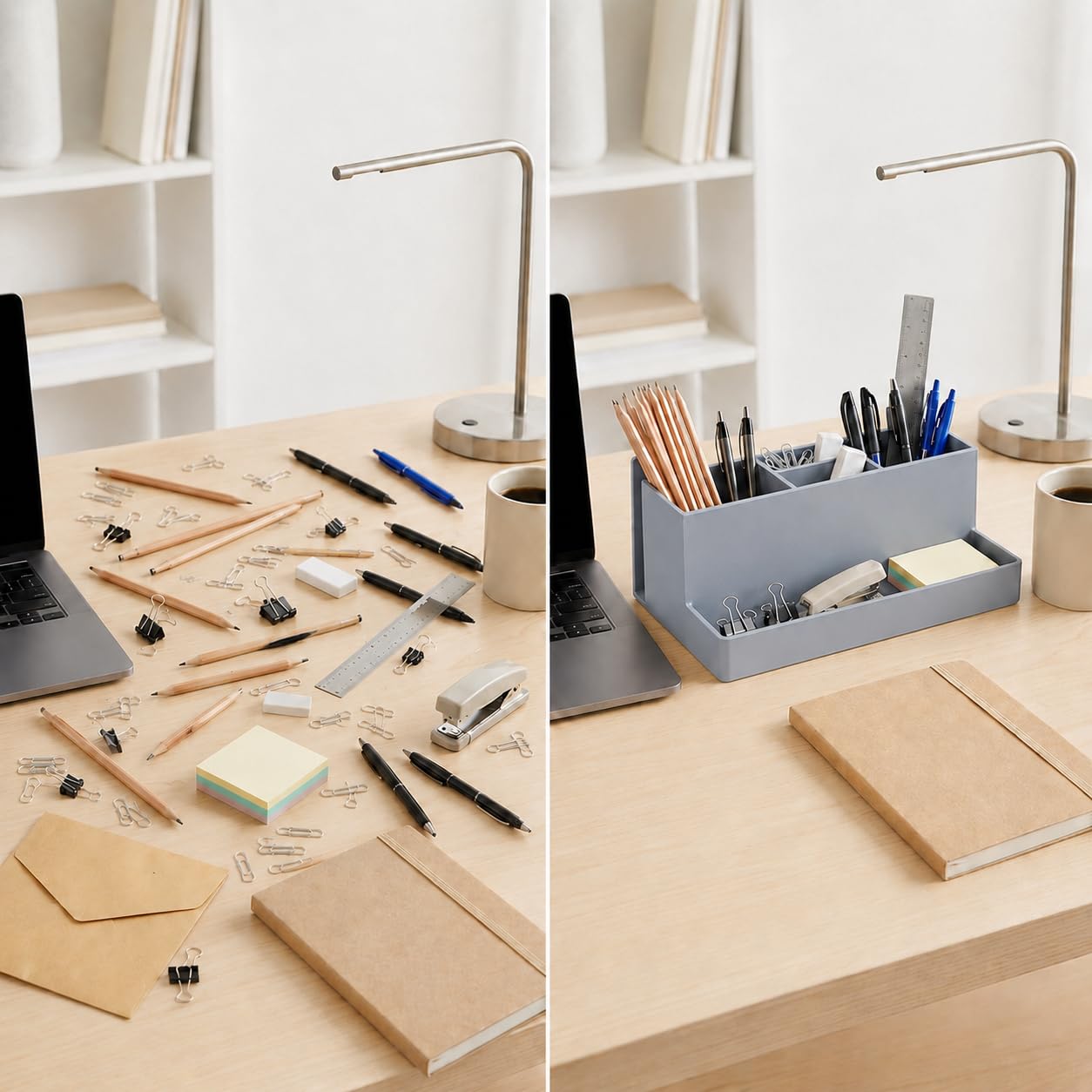 Acrimet Desktop Organizer - Multi Organizer Caddy Holder for Office, Home and School use (Plastic)