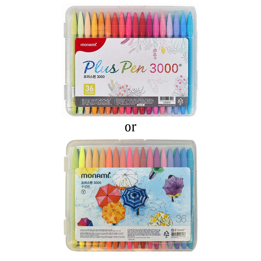 MONAMI Plus Pen 3000 Felt Tip Pens, Fine Point (0.4mm), Coloring/Drawing/Journaling, Assorted