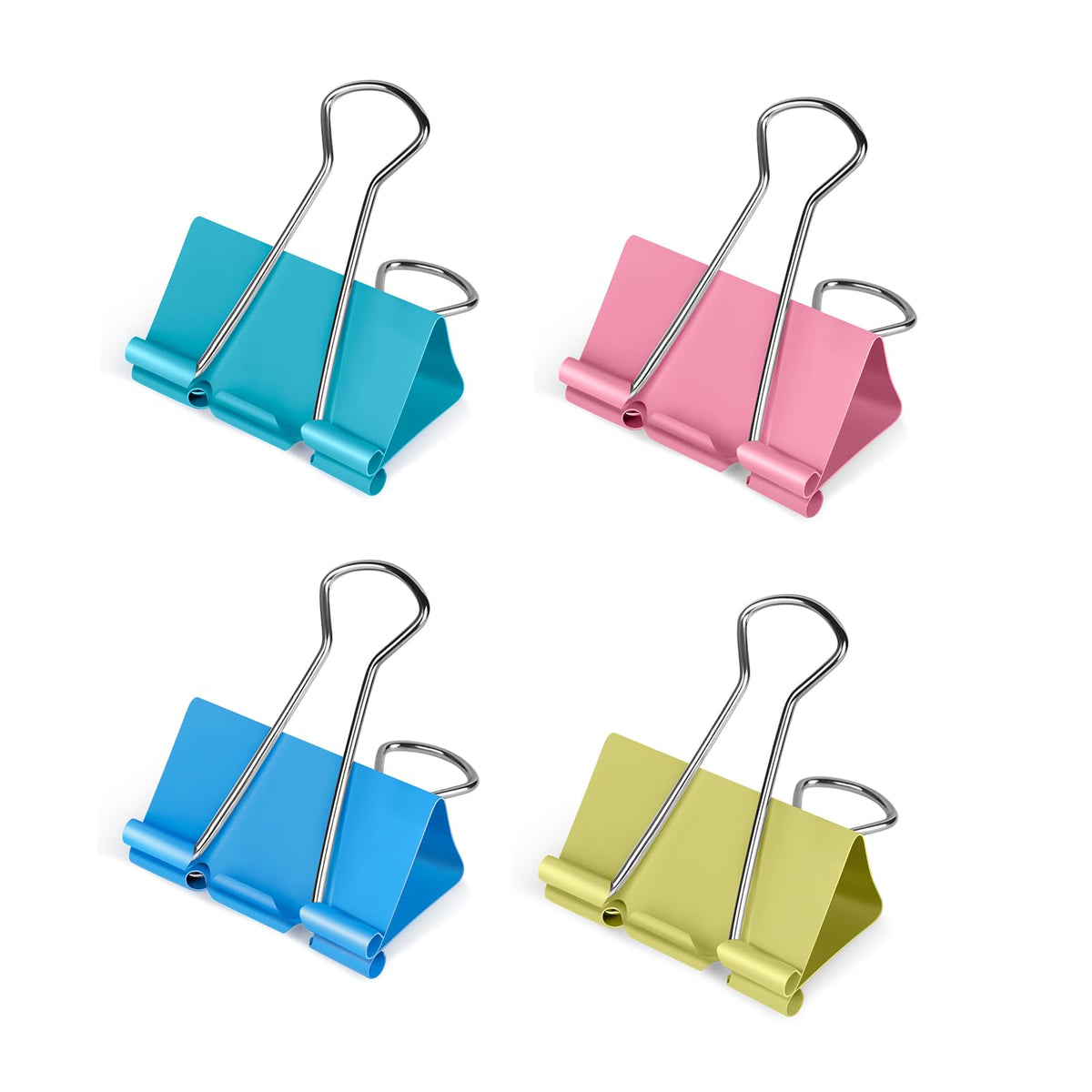 Ufmarine Medium Binder Clips 1.25 inch Length, (40 Pcs) Colorful Paper Clips Medium for Office