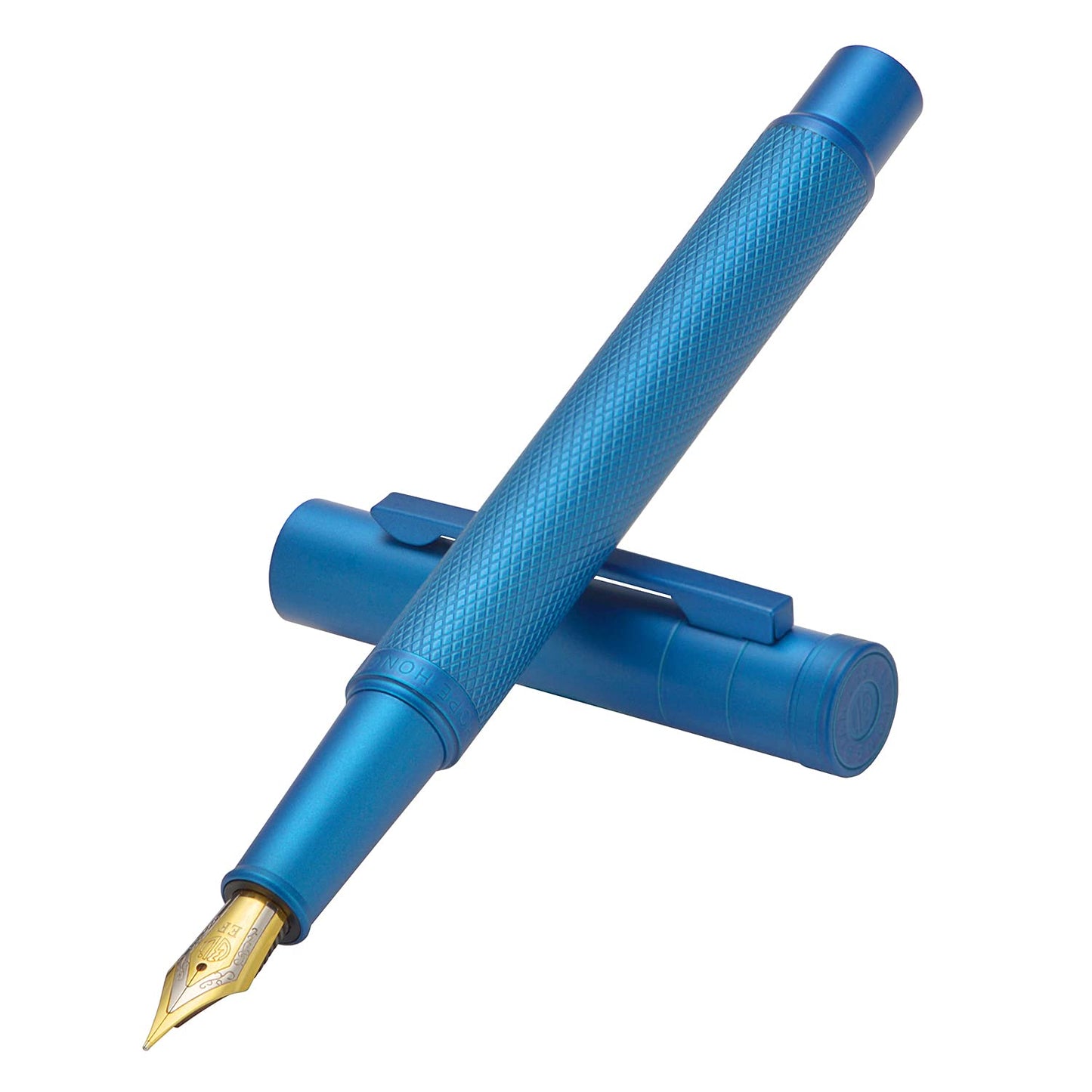 Asvine Blue Forest Fountain Pen Fine Nib, Classic Design with Converter and Metal Pen Case, The