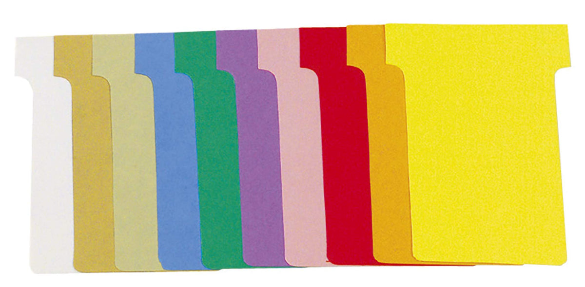 Exacompta - Ref 57745E - T-Shaped Record Cards - 60 x 85mm in Size, 165gsm Hard Cardboard