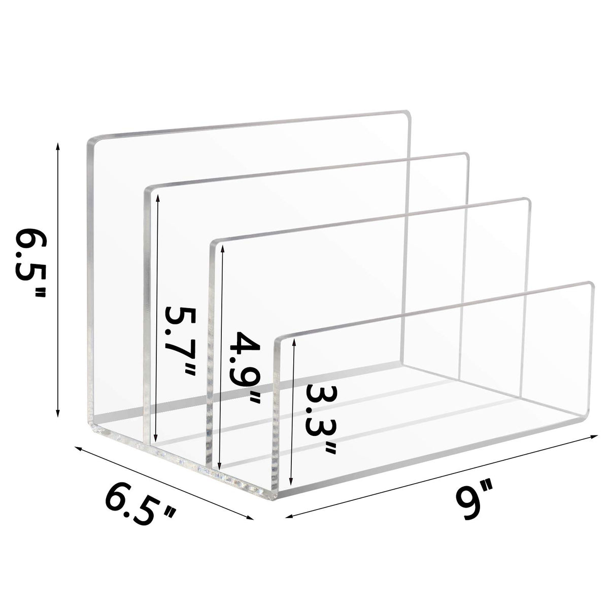 Tasybox Acrylic File Holder, File Sorter Desk File Organizer Desktop Rack