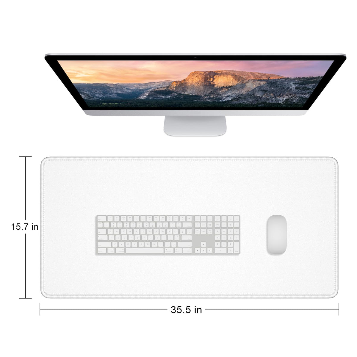 Dapesuom Large Gaming Mouse Pad, Extended Mouse Mat with Stitched Edges, Full Size Keyboard Pad