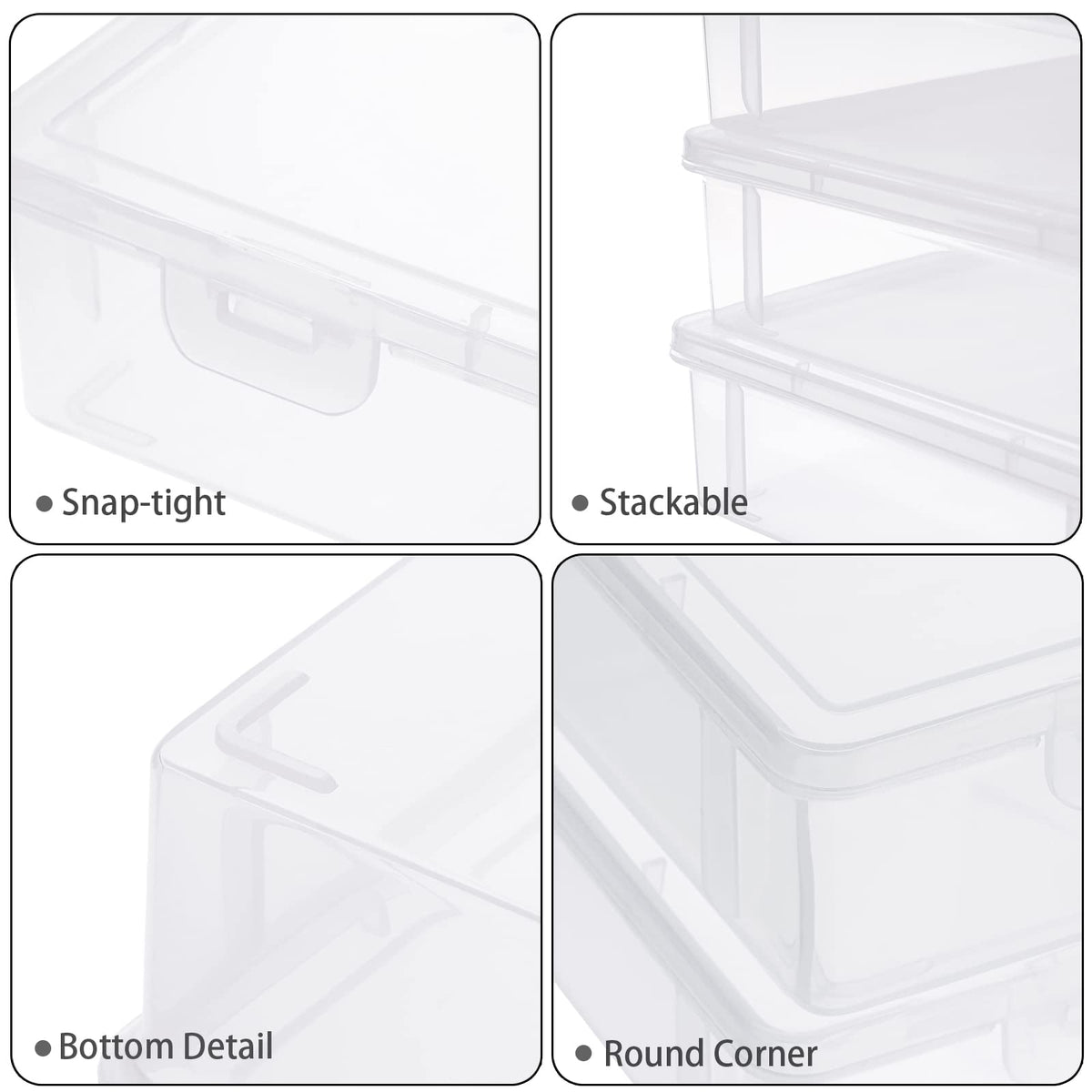 BTSKY Clear Plastic Storage Box with Flap Lid, Multipurpose Craft Organizers and Storage Box Art
