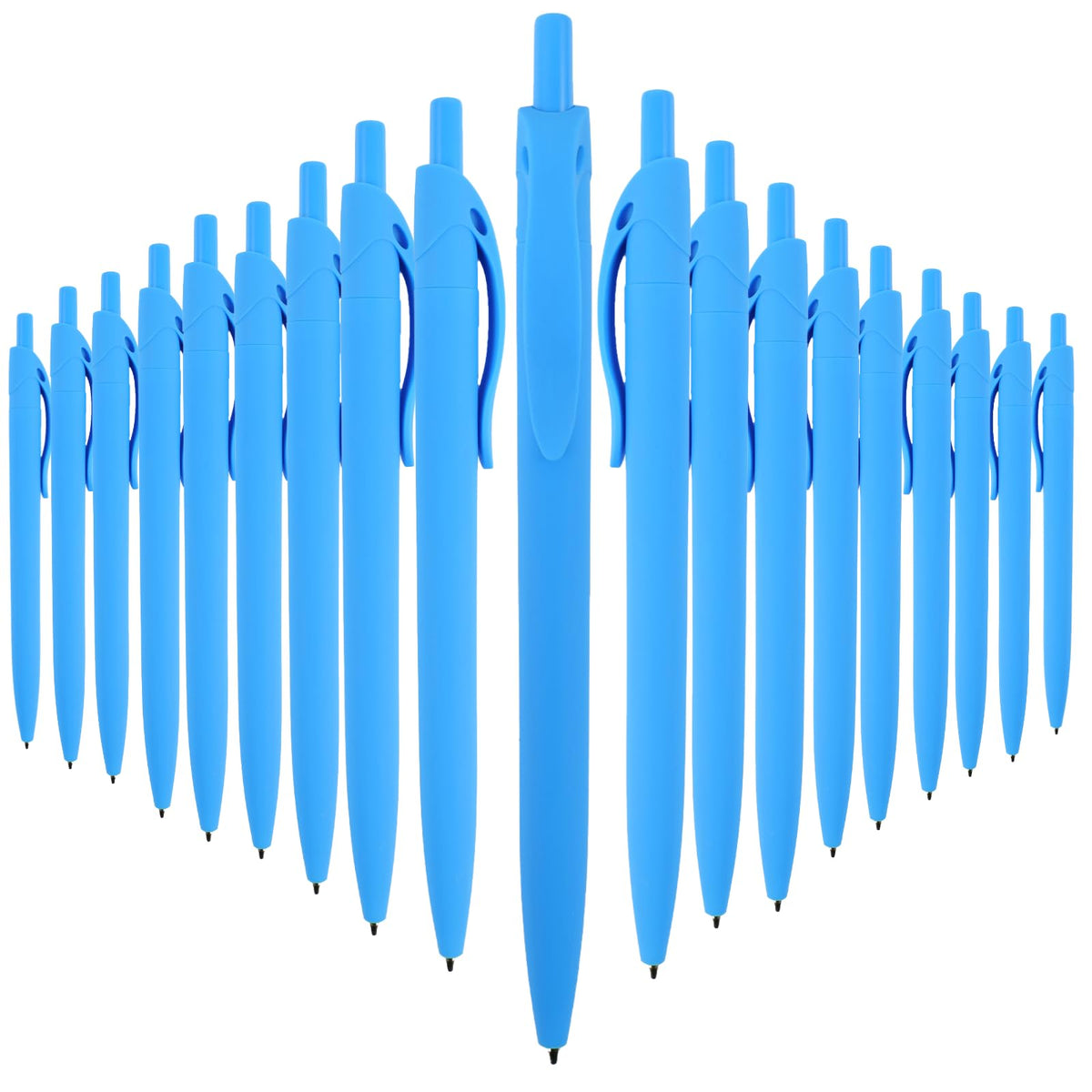 Wiaziert BallPoint Pens, 50 Pack (BLACK Ink),Bulk Pens, Sky Blue Barrel,Click Pens for Office Home