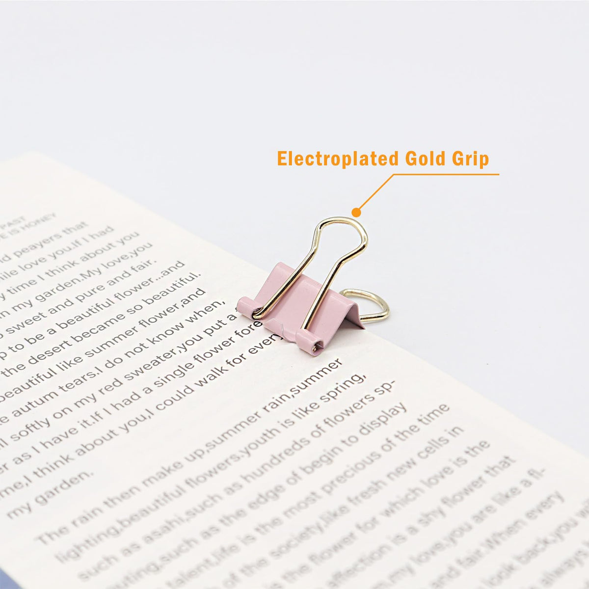 YCVIORING Mini Binder Clips, 100 Pack, Light Pink, 15mm (5/8 inch), Office, Home, School, Crafts