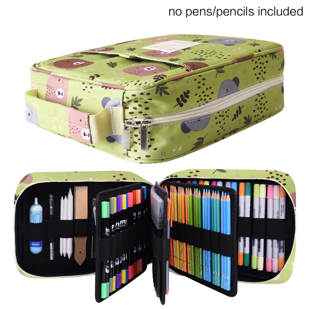 Pencil Case Holder Slot with Zipper Closure Large Capacity Pen Organizer