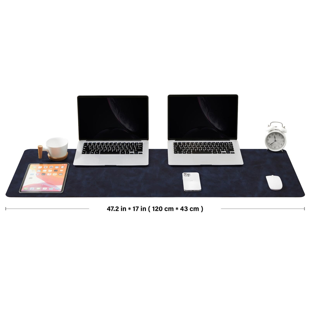 Distressed Leather Desk Mat - Non-Slip PU Desk Pad for Office and Home - Desk Organization and