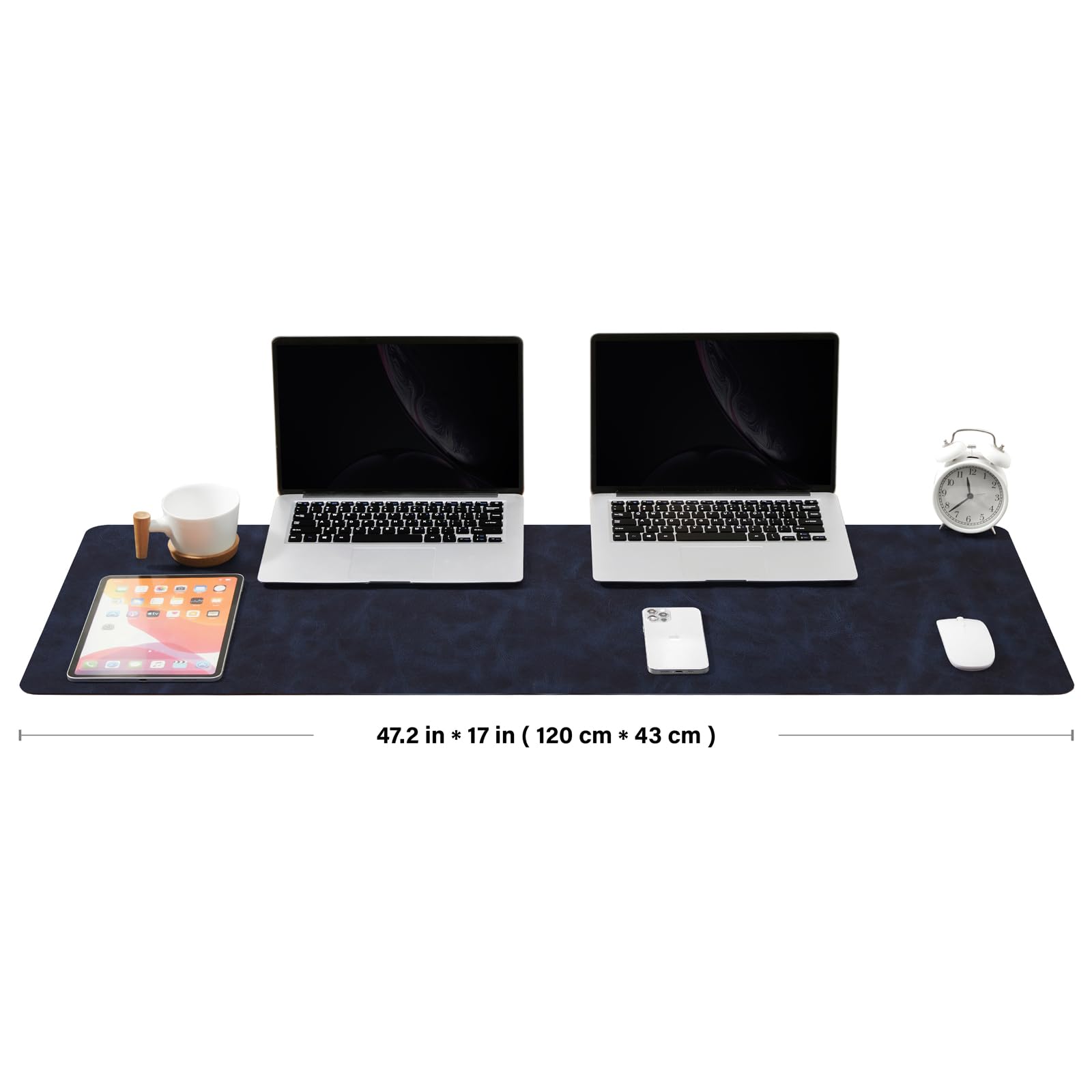 Distressed Leather Desk Mat - Non-Slip PU Desk Pad for Office and Home - Desk Organization and